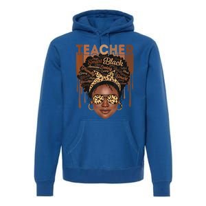 Black Teacher Afro Retro Matching Black History Month Gift Premium Hoodie