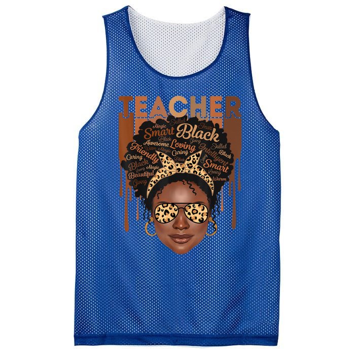 Black Teacher Afro Retro Matching Black History Month Gift Mesh Reversible Basketball Jersey Tank