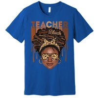 Black Teacher Afro Retro Matching Black History Month Gift Premium T-Shirt