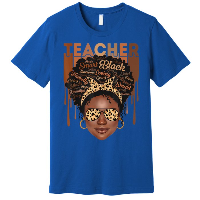 Black Teacher Afro Retro Matching Black History Month Gift Premium T-Shirt