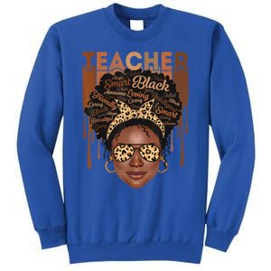 Black Teacher Afro Retro Matching Black History Month Gift Tall Sweatshirt