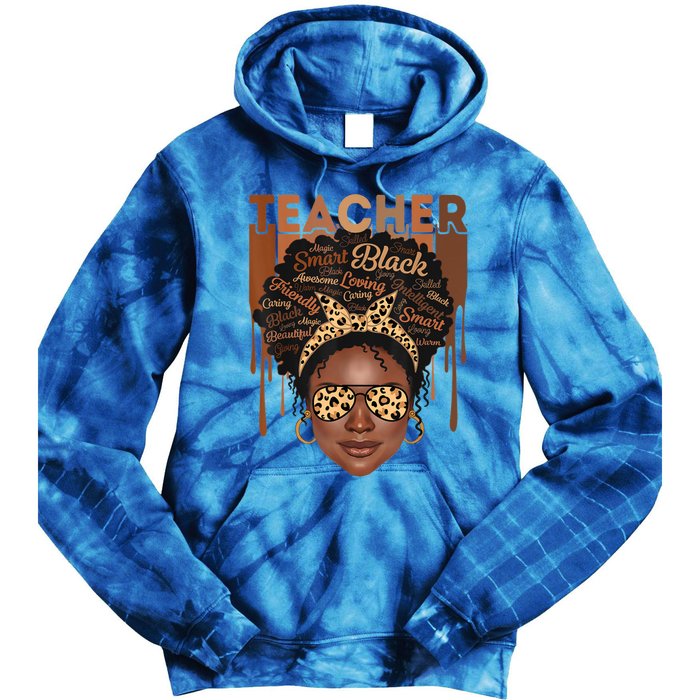 Black Teacher Afro Retro Matching Black History Month Gift Tie Dye Hoodie