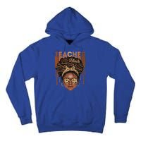 Black Teacher Afro Retro Matching Black History Month Gift Tall Hoodie