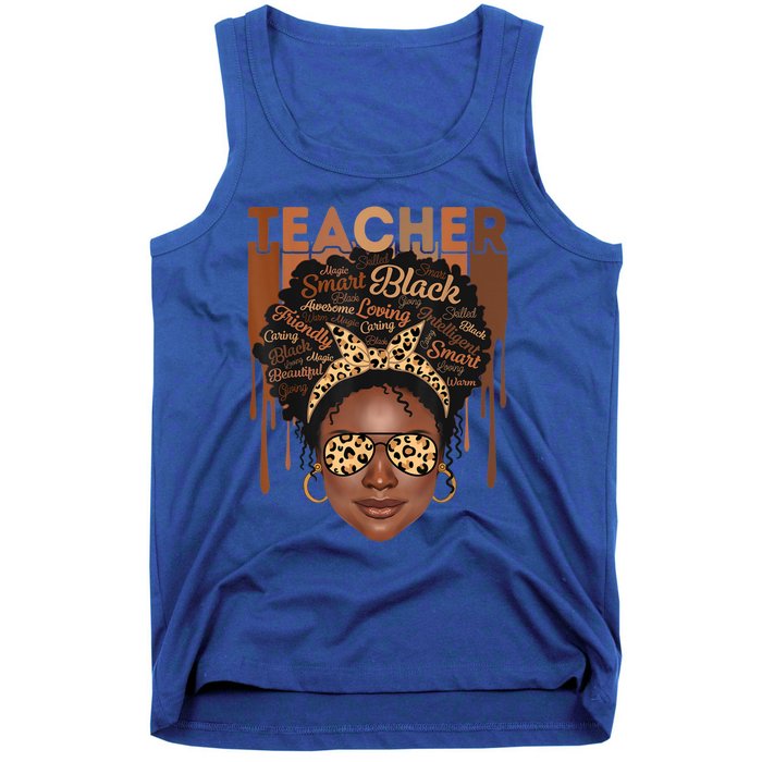 Black Teacher Afro Retro Matching Black History Month Gift Tank Top