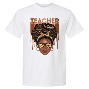 Black Teacher Afro Retro Matching Black History Month Gift Garment-Dyed Heavyweight T-Shirt