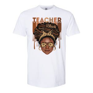 Black Teacher Afro Retro Matching Black History Month Gift Softstyle CVC T-Shirt