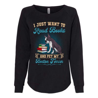 Boston Terrier American Gentleman Bibliophile Book Lover Womens California Wash Sweatshirt