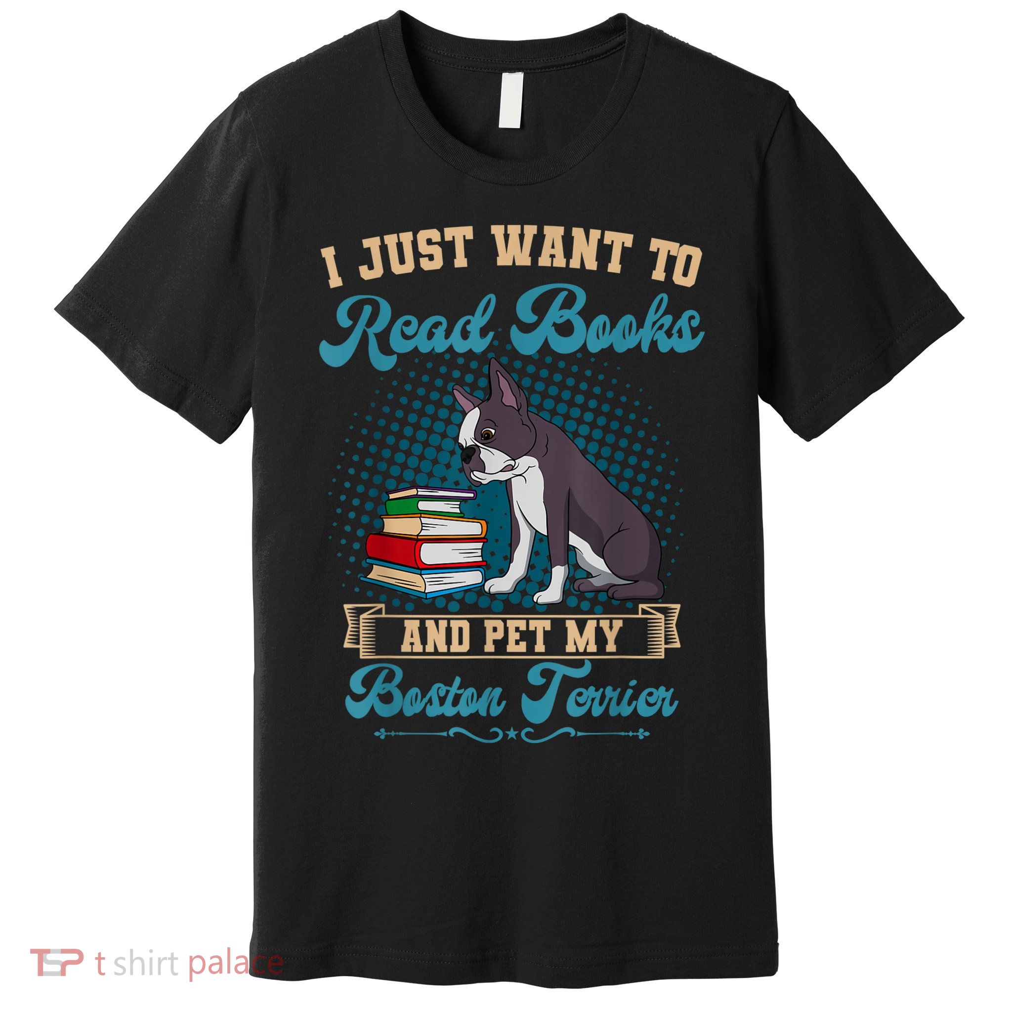Boston Terrier American Gentleman Bibliophile Book Lover Premium T-Shirt