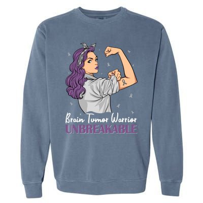 Brain Tumor Awareness Warrior Unbreakable Survivor Gift Garment-Dyed Sweatshirt