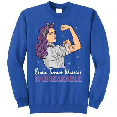 Brain Tumor Awareness Warrior Unbreakable Survivor Gift Sweatshirt