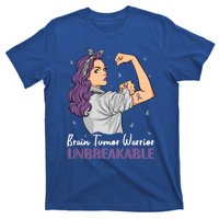 Brain Tumor Awareness Warrior Unbreakable Survivor Gift T-Shirt