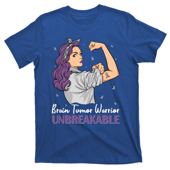 Brain Tumor Awareness Warrior Unbreakable Survivor Gift T-Shirt