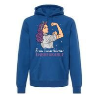 Brain Tumor Awareness Warrior Unbreakable Survivor Gift Premium Hoodie