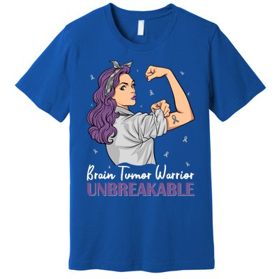 Brain Tumor Awareness Warrior Unbreakable Survivor Gift Premium T-Shirt