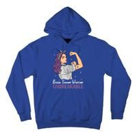 Brain Tumor Awareness Warrior Unbreakable Survivor Gift Tall Hoodie