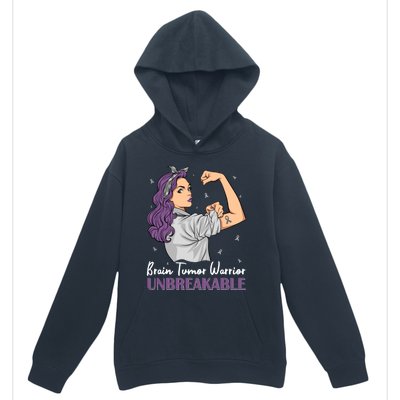 Brain Tumor Awareness Warrior Unbreakable Survivor Gift Urban Pullover Hoodie