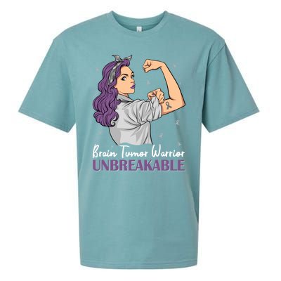 Brain Tumor Awareness Warrior Unbreakable Survivor Gift Sueded Cloud Jersey T-Shirt