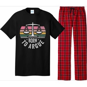 Born To Argue Justice Legal Scales Retro Style Pajama Set