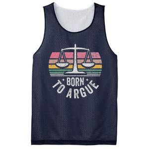 Born To Argue Justice Legal Scales Retro Style Mesh Reversible Basketball Jersey Tank