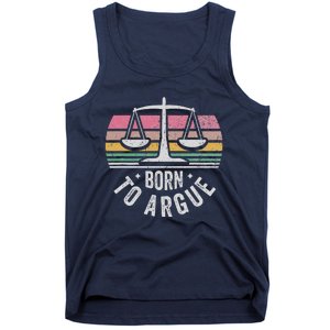 Born To Argue Justice Legal Scales Retro Style Tank Top