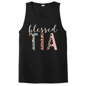 Blessed Tia Aunt Cute Leopard Print PosiCharge Competitor Tank