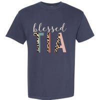 Blessed Tia Aunt Cute Leopard Print Garment-Dyed Heavyweight T-Shirt