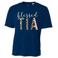 Blessed Tia Aunt Cute Leopard Print Cooling Performance Crew T-Shirt