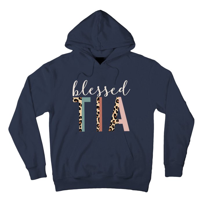 Blessed Tia Aunt Cute Leopard Print Hoodie