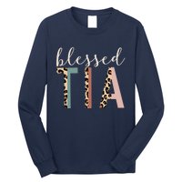 Blessed Tia Aunt Cute Leopard Print Long Sleeve Shirt