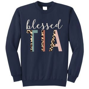 Blessed Tia Aunt Cute Leopard Print Sweatshirt