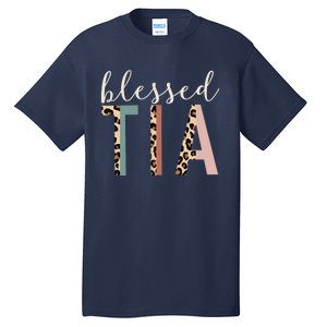 Blessed Tia Aunt Cute Leopard Print Tall T-Shirt