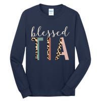 Blessed Tia Aunt Cute Leopard Print Tall Long Sleeve T-Shirt