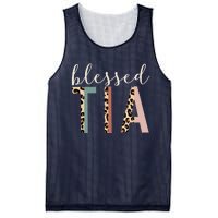 Blessed Tia Aunt Cute Leopard Print Mesh Reversible Basketball Jersey Tank