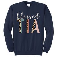 Blessed Tia Aunt Cute Leopard Print Tall Sweatshirt