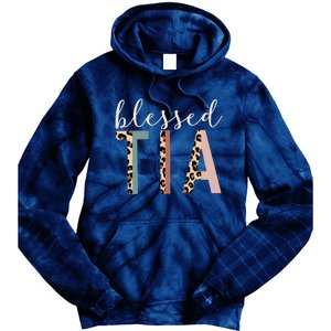 Blessed Tia Aunt Cute Leopard Print Tie Dye Hoodie