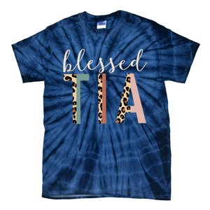 Blessed Tia Aunt Cute Leopard Print Tie-Dye T-Shirt