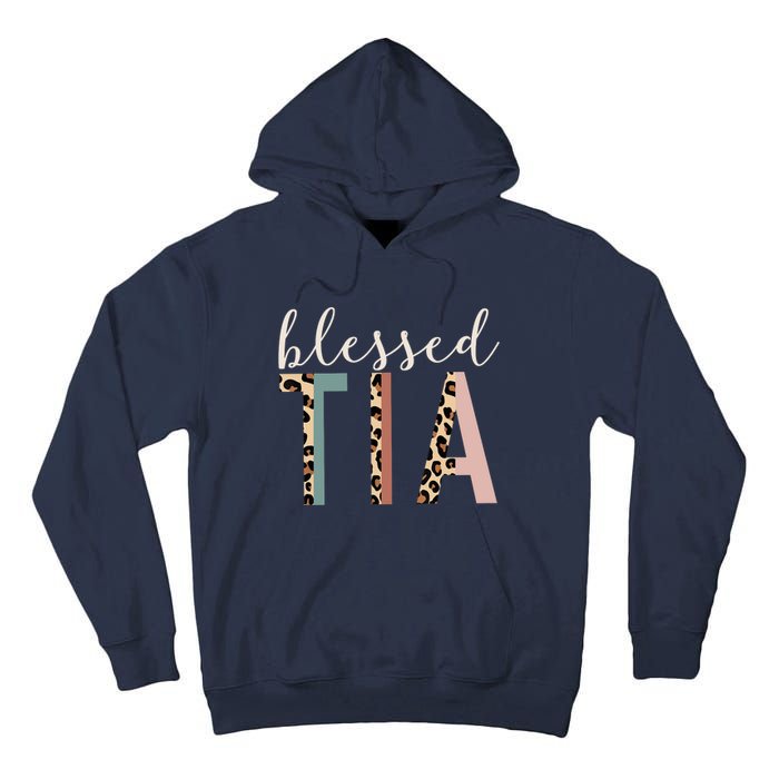 Blessed Tia Aunt Cute Leopard Print Tall Hoodie