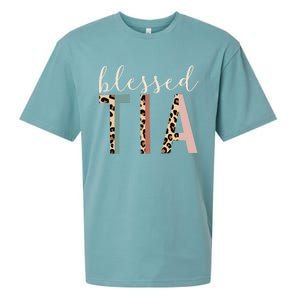 Blessed Tia Aunt Cute Leopard Print Sueded Cloud Jersey T-Shirt