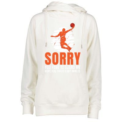 Basketball Taped Ankles Gift Hoop Basketballer Match Player Gift Womens Funnel Neck Pullover Hood