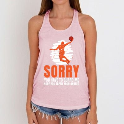 Basketball Taped Ankles Gift Hoop Basketballer Match Player Gift Women's Knotted Racerback Tank