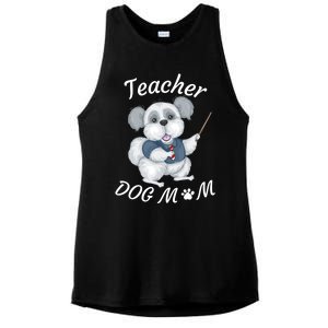 Best Teacher And Dog Mom Mother's Day Fun Cool Gift Ladies PosiCharge Tri-Blend Wicking Tank