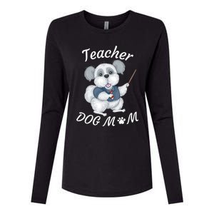 Best Teacher And Dog Mom Mother's Day Fun Cool Gift Womens Cotton Relaxed Long Sleeve T-Shirt