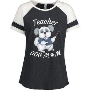 Best Teacher And Dog Mom Mother's Day Fun Cool Gift Enza Ladies Jersey Colorblock Tee