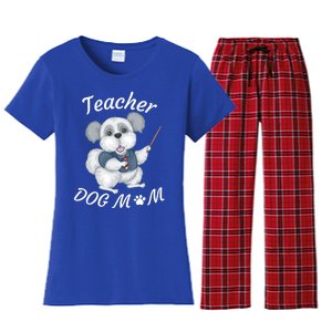 Best Teacher And Dog Mom Mother's Day Fun Cool Gift Women's Flannel Pajama Set