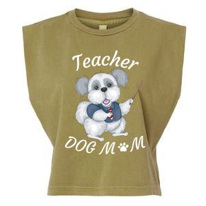 Best Teacher And Dog Mom Mother's Day Fun Cool Gift Garment-Dyed Women's Muscle Tee