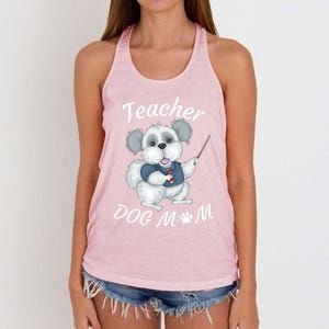 Best Teacher And Dog Mom Mother's Day Fun Cool Gift Women's Knotted Racerback Tank