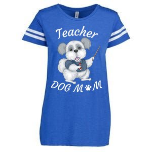 Best Teacher And Dog Mom Mother's Day Fun Cool Gift Enza Ladies Jersey Football T-Shirt