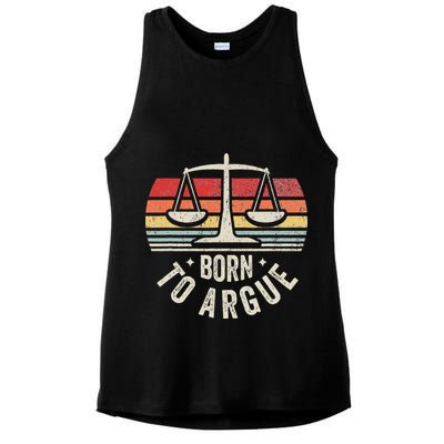 Born To Argue Scales Balance Retro Look Ladies PosiCharge Tri-Blend Wicking Tank
