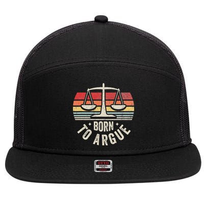 Born To Argue Scales Balance Retro Look 7 Panel Mesh Trucker Snapback Hat
