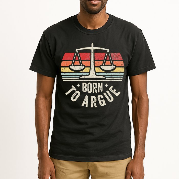 Born To Argue Scales Balance Retro Look Tall T-Shirt